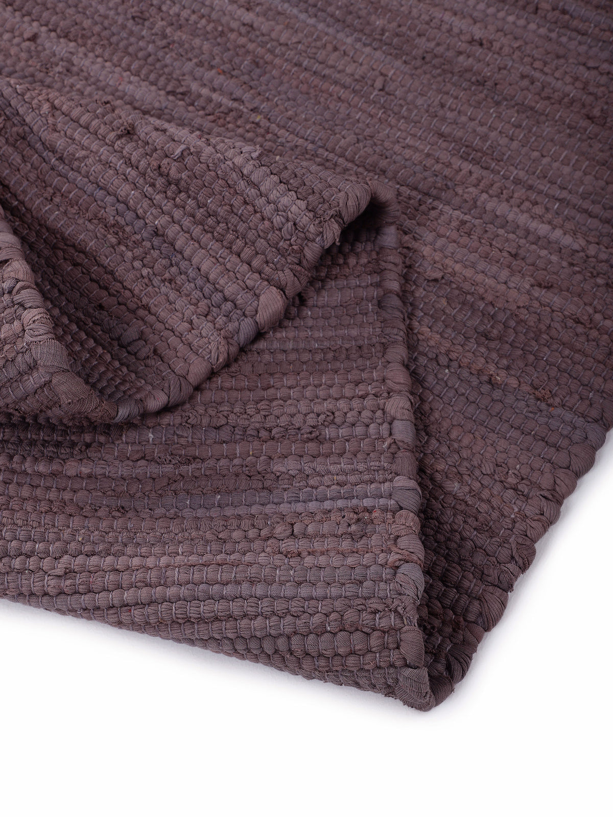 Kelim Chindi Uni Läufer Mauve in mauve aus baumwolle