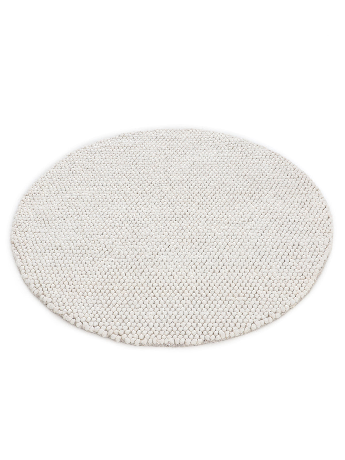 Wollteppich Calo Rund Creme in creme aus wolle