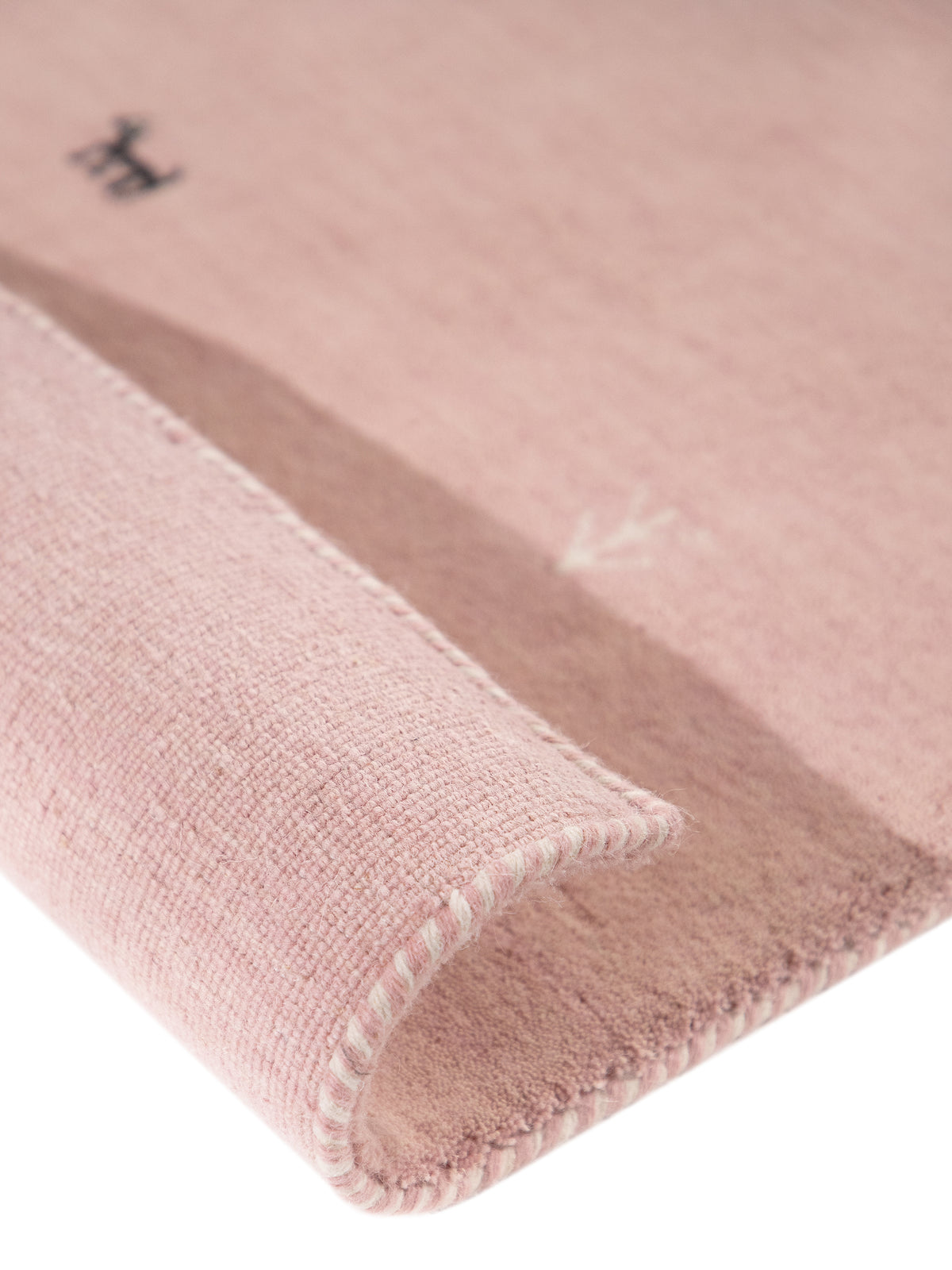 Wollteppich Gabbeh Uni Rosa in rosa aus wolle