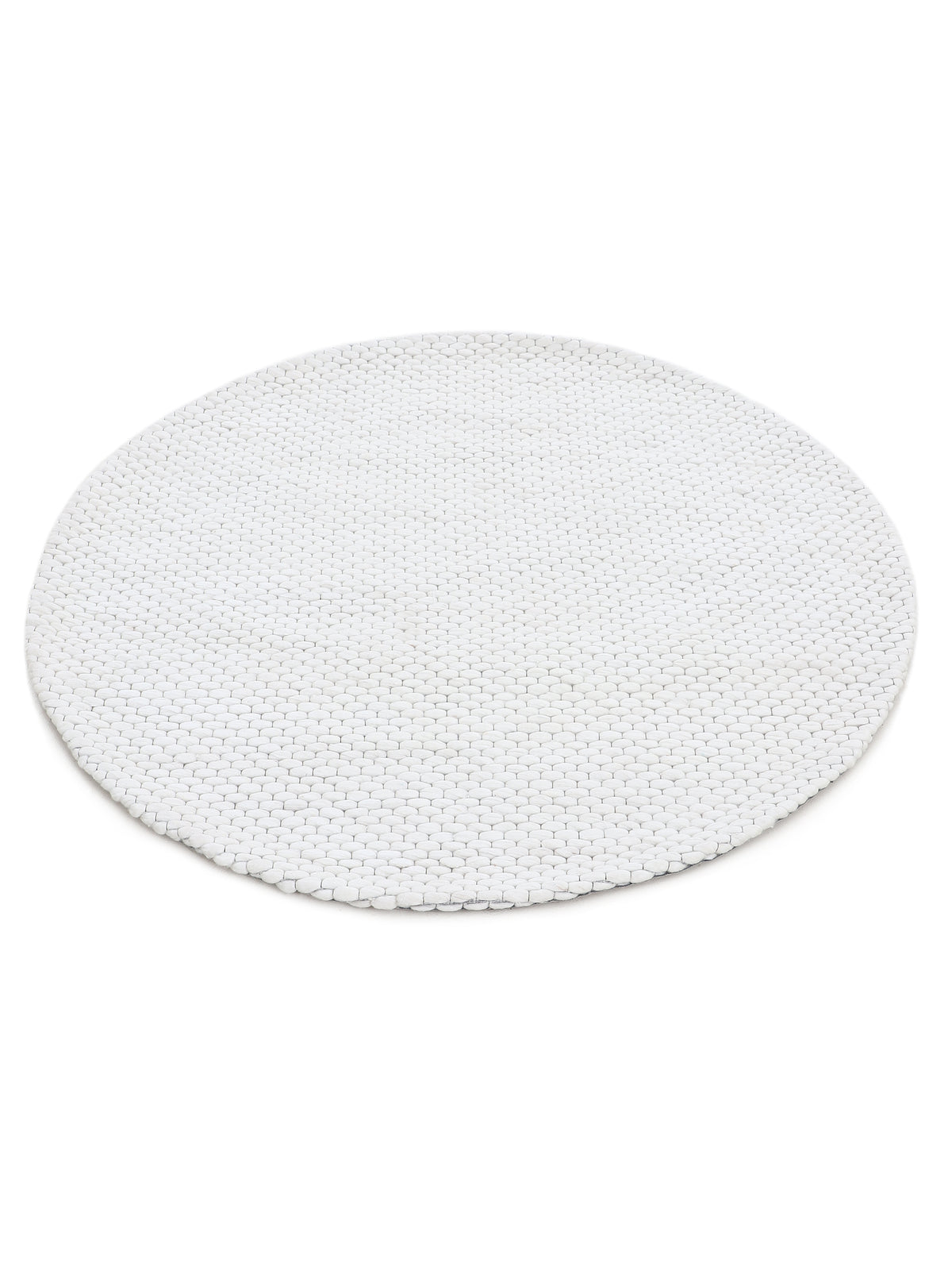 Wollteppich Sina Rund Creme in creme aus wolle