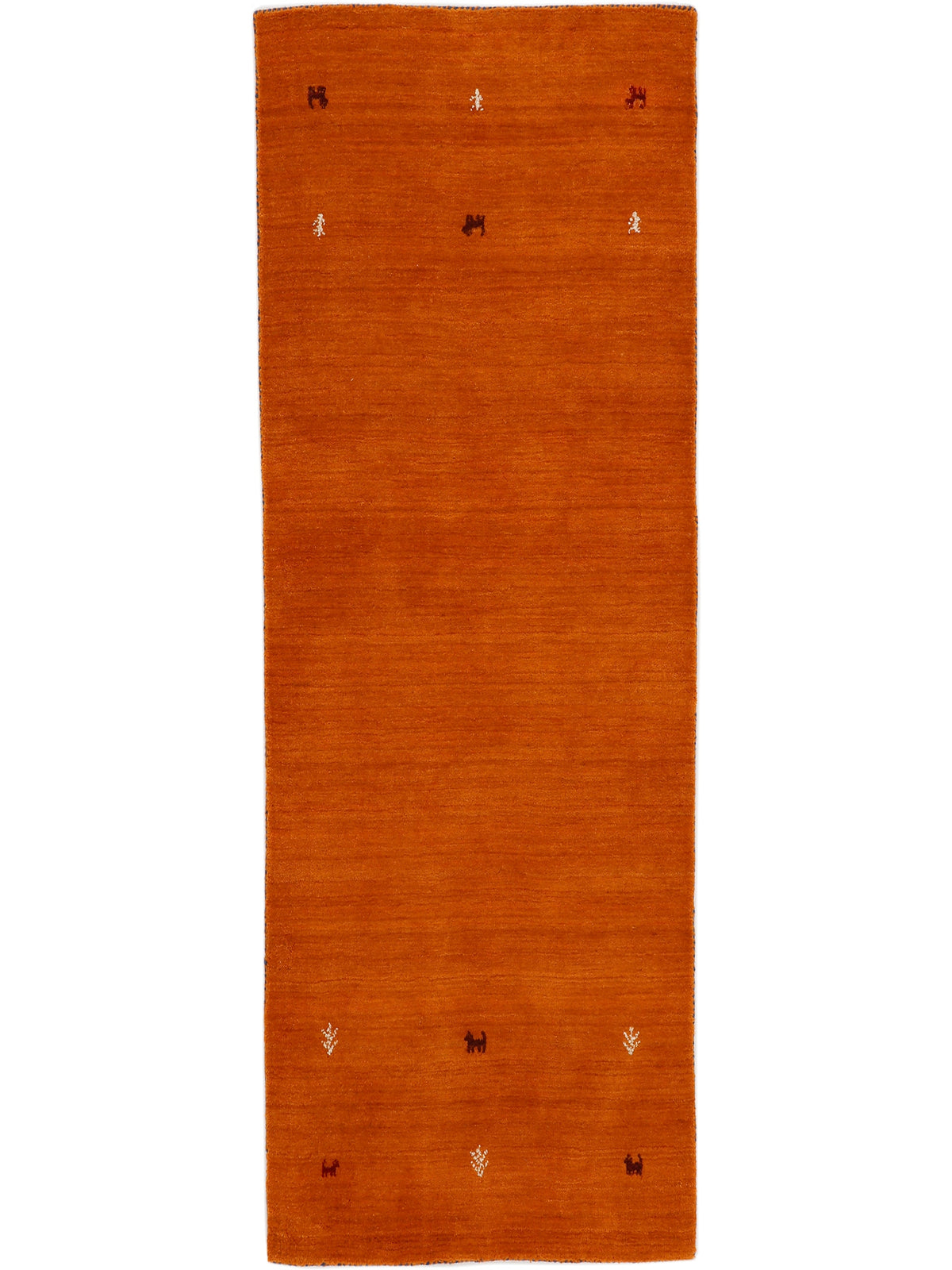 Wollteppich Gabbeh Uni Läufer Orange in orange aus wolle