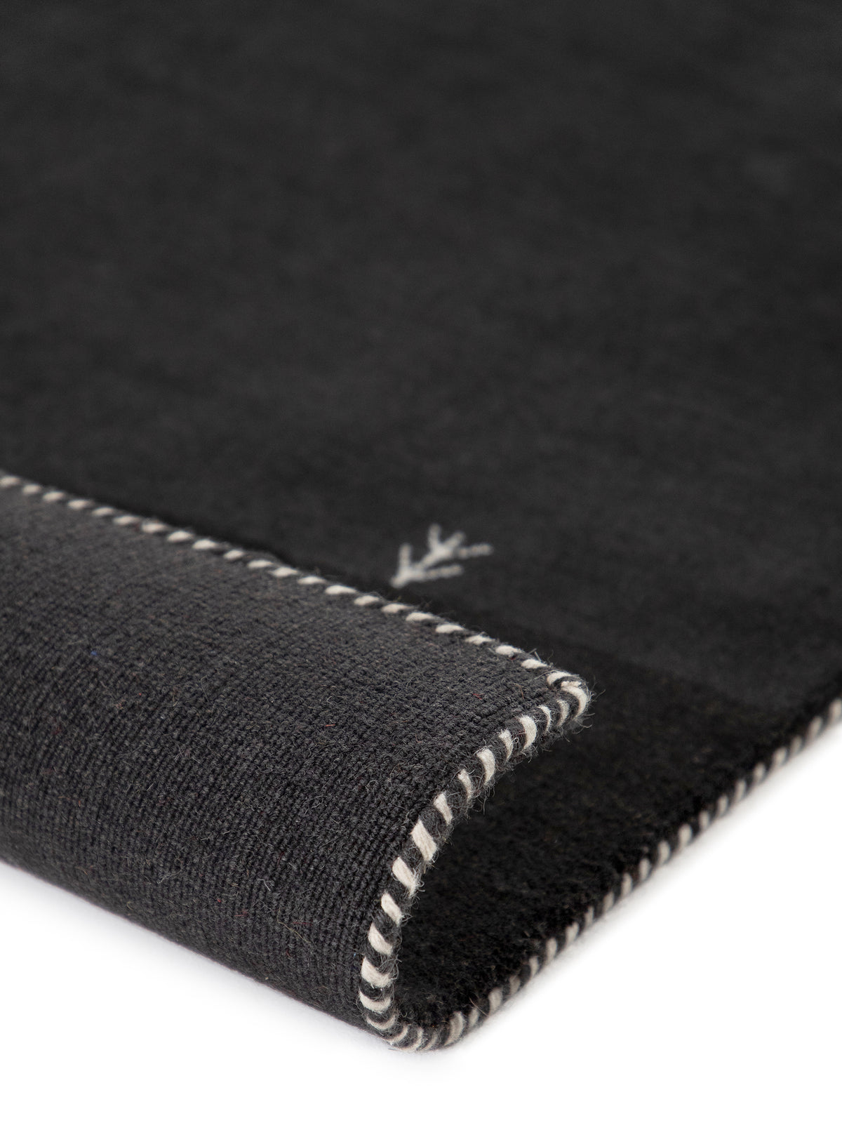 Wollteppich Gabbeh Uni Quadratisch Schwarz in schwarz aus wolle