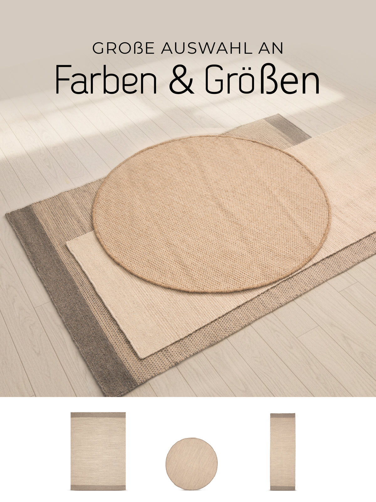 Wollteppich Lui Läufer Taupe