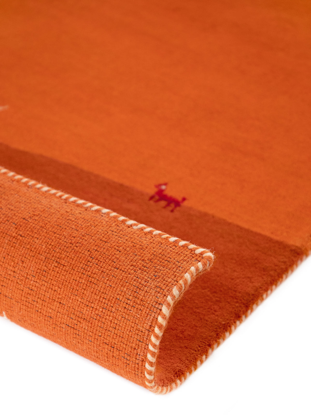 Wollteppich Gabbeh Uni Orange aus Wolle
