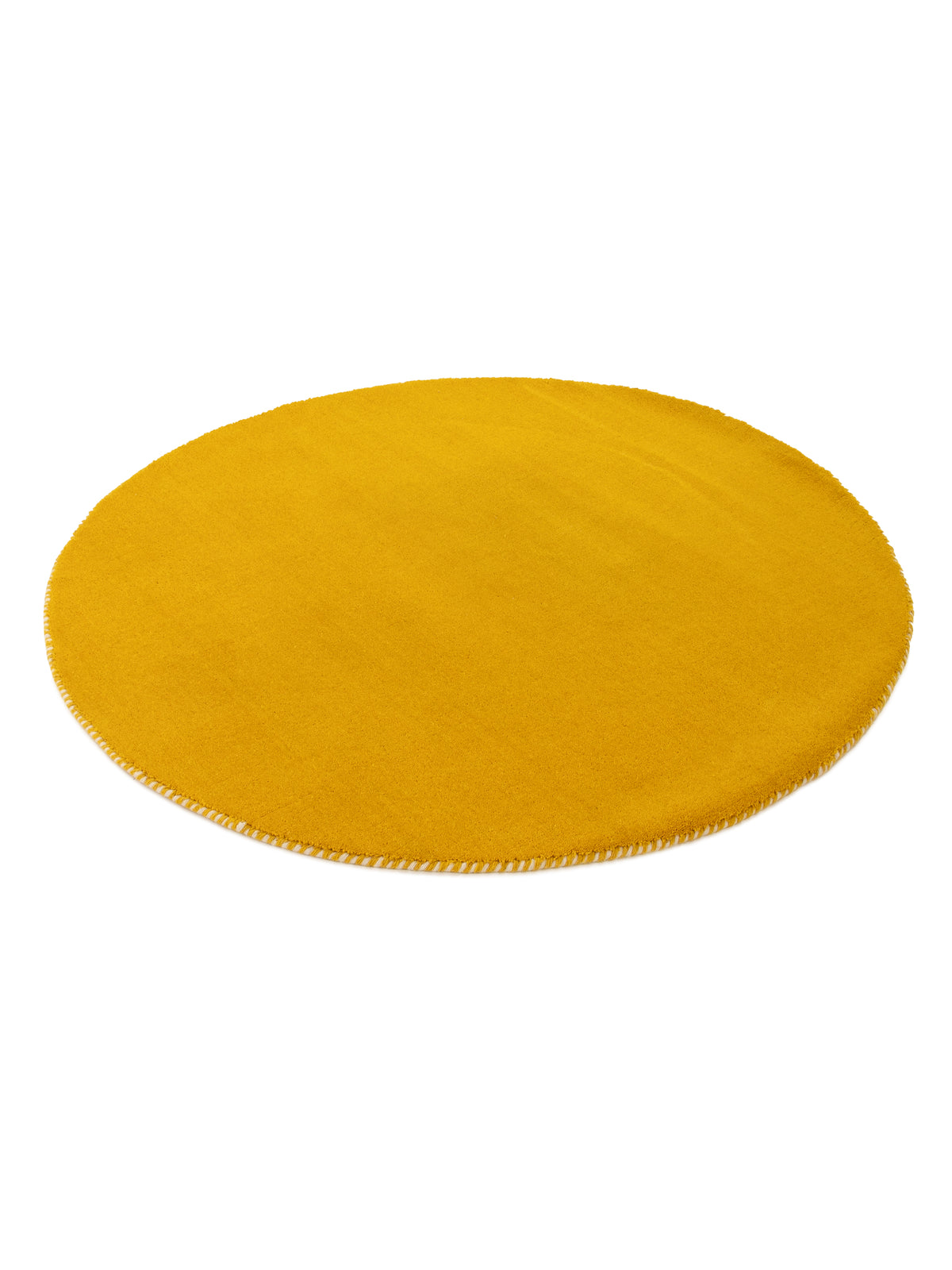 Wollteppich Gabbeh Lola Rund Gelb aus Wolle