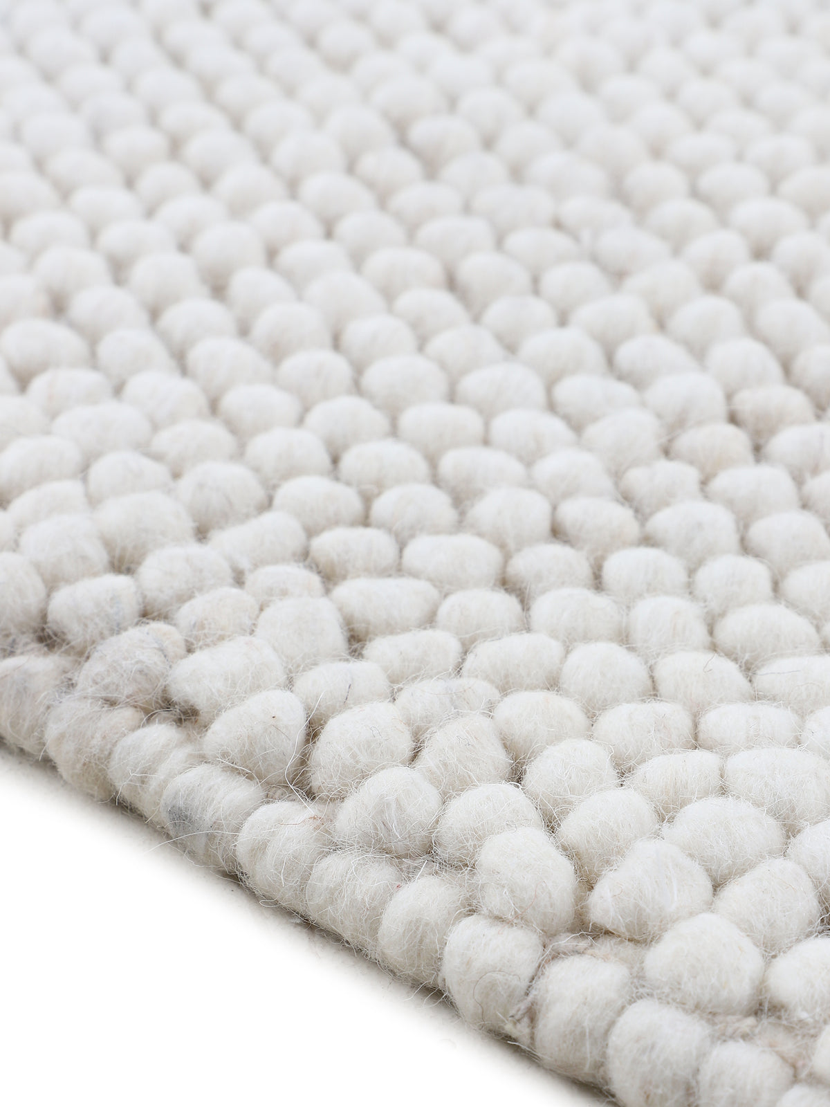 Wollteppich Calo Rund Creme in creme aus wolle