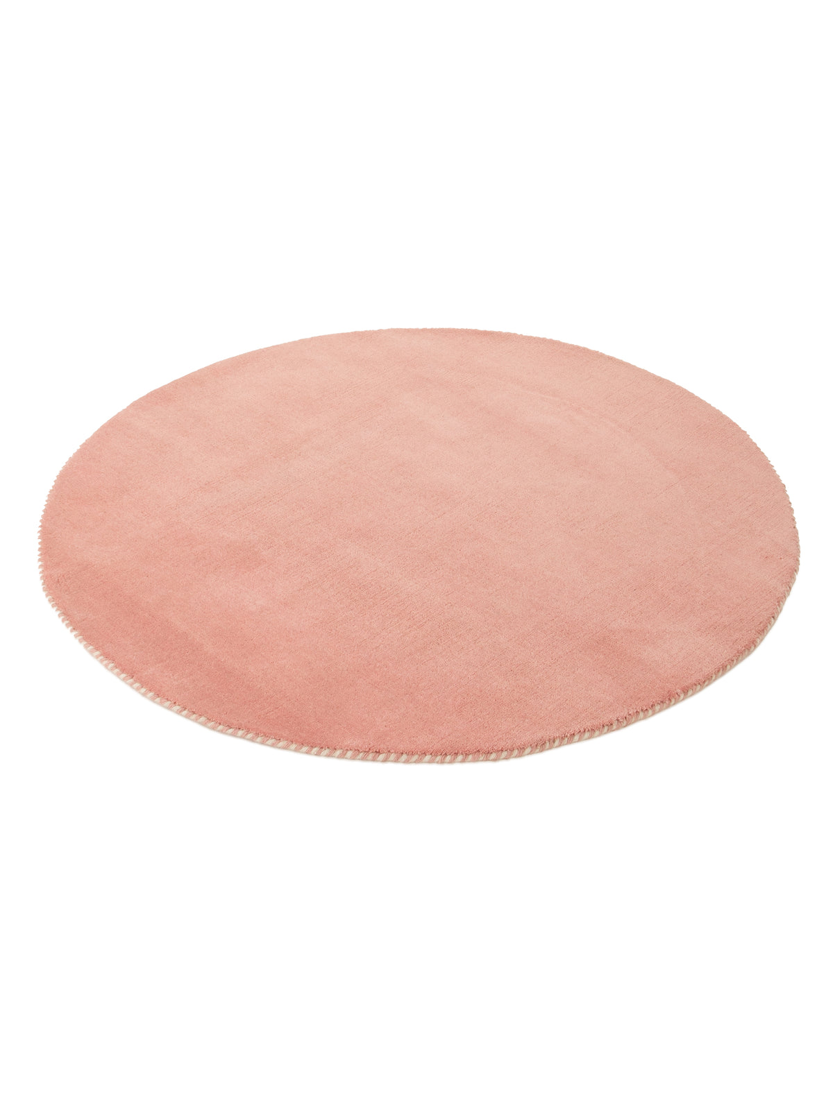 Wollteppich Gabbeh Lola Rund Rosa aus Wolle