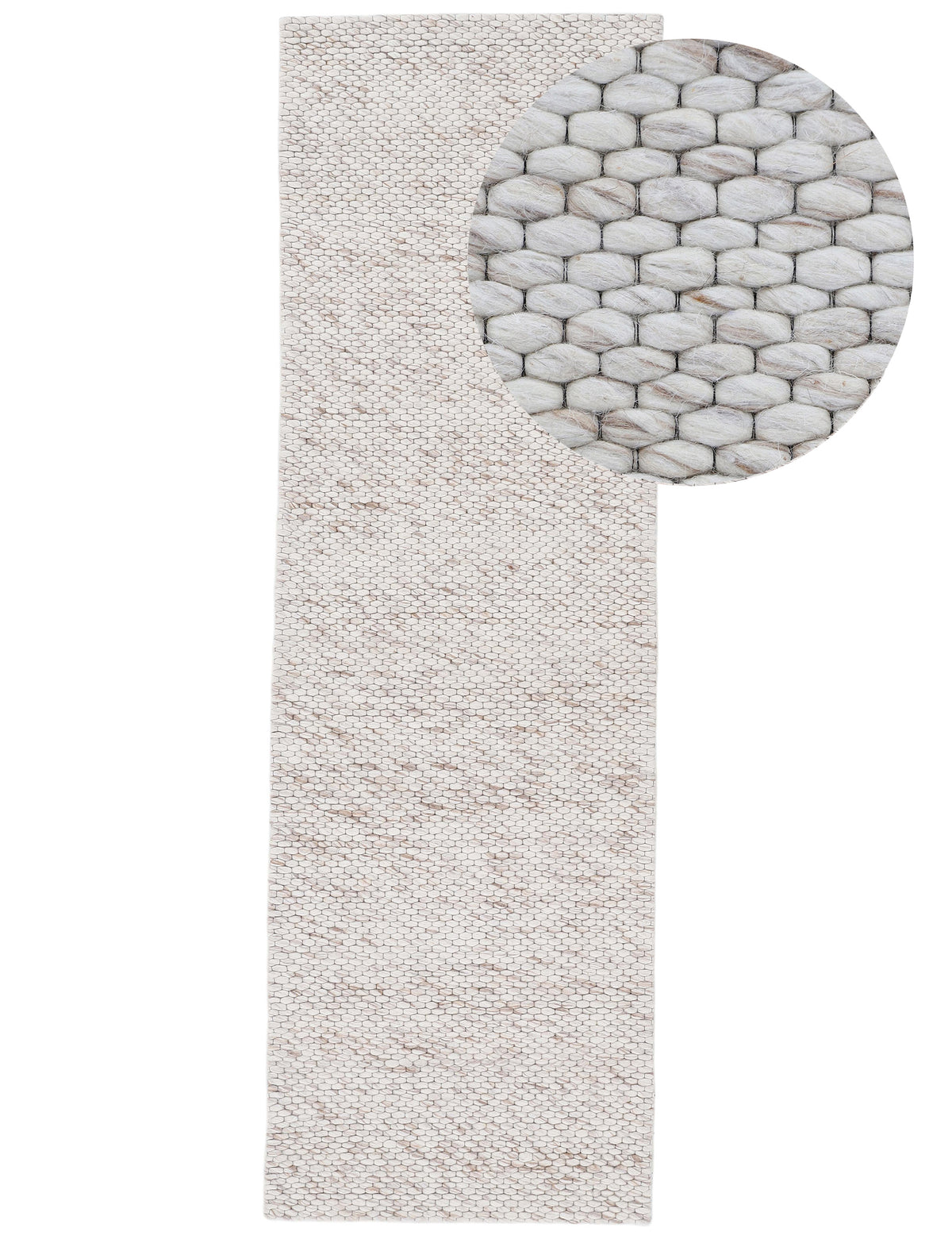 Wollteppich Sina Läufer Beige meliert in beige-meliert aus wolle