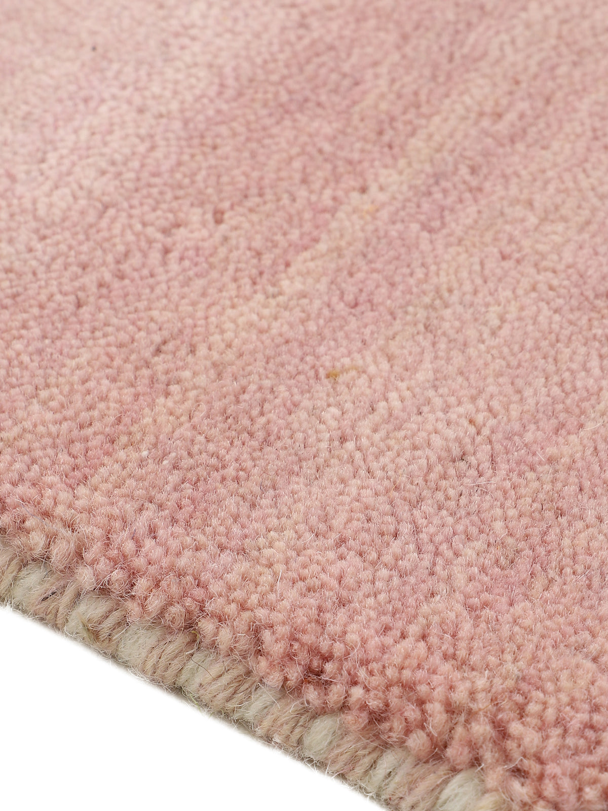 Wollteppich Gabbeh Uni Läufer Rosa in rosa aus wolle