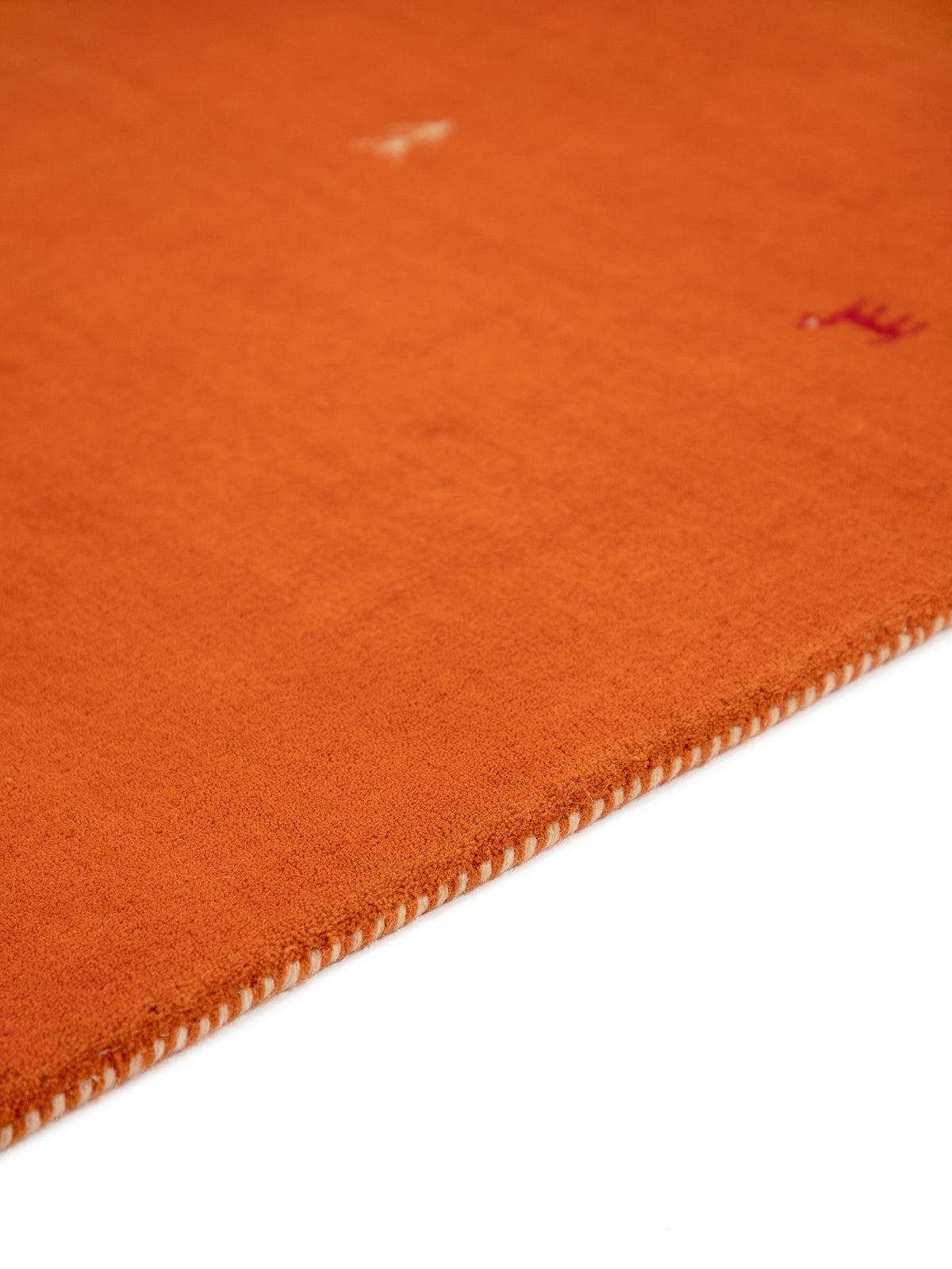 Wollteppich Gabbeh Uni Orange aus Wolle