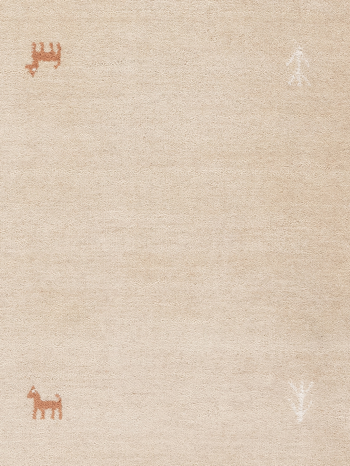 Wollteppich Gabbeh Uni Quadratisch Beige in beige aus wolle