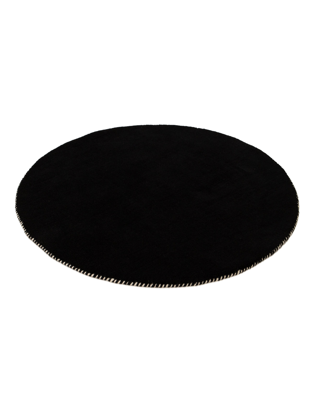 Wollteppich Gabbeh Lola Rund Schwarz aus Wolle