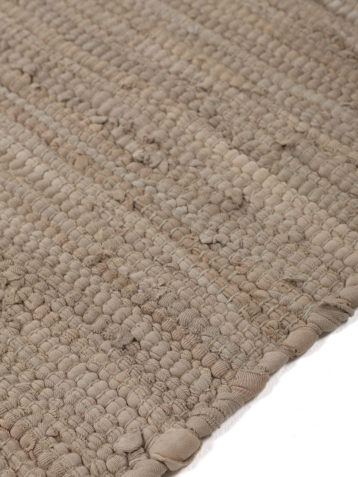 Kelim Chindi Uni Läufer Taupe in taupe aus baumwolle