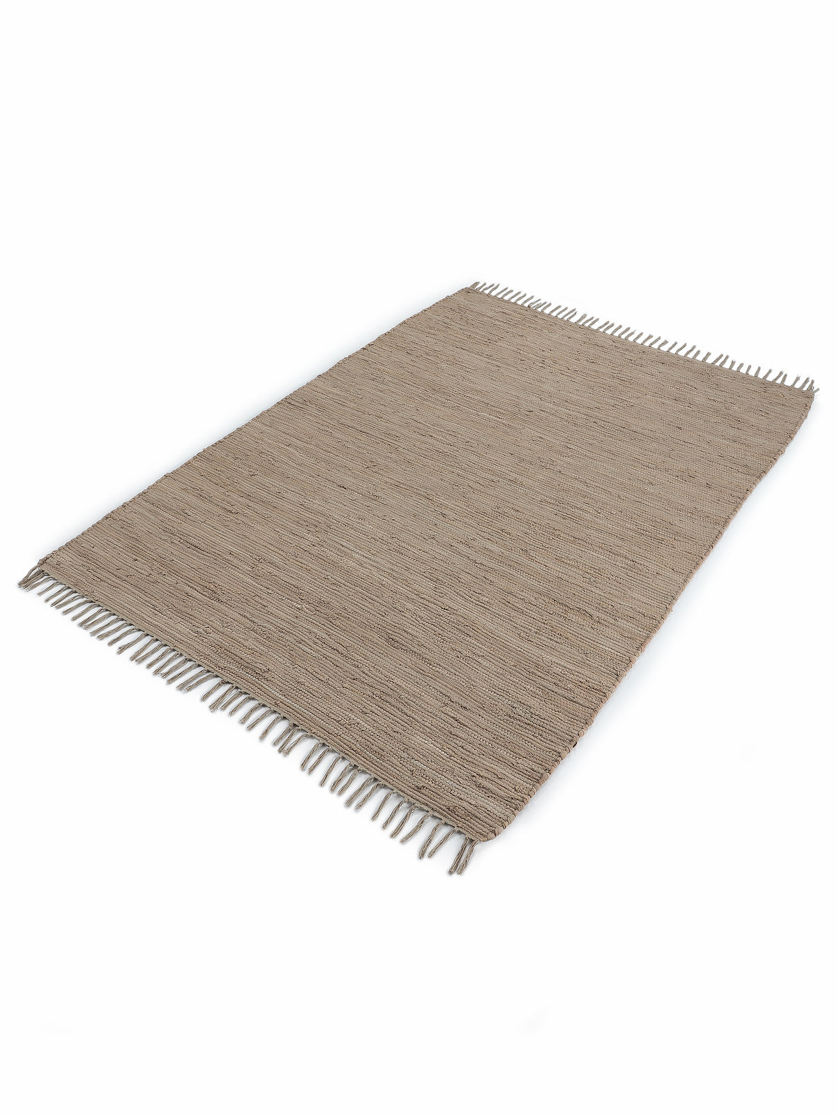 Kelim Chindi Uni Taupe in taupe aus baumwolle