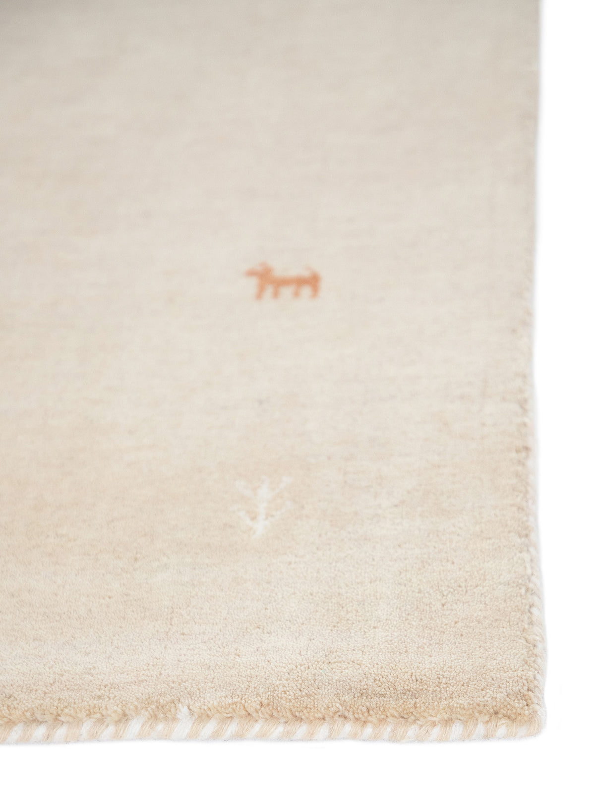 Wollteppich Gabbeh Uni Quadratisch Beige in beige aus wolle